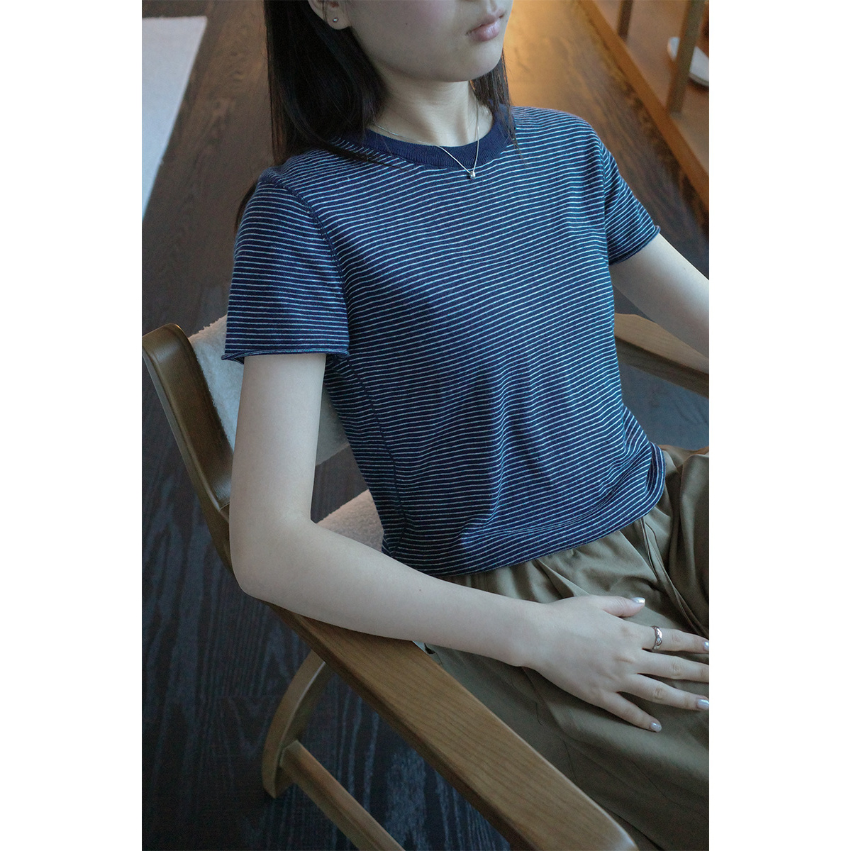 《新品上新》韩系简约高级麻料百搭条纹T恤 11735