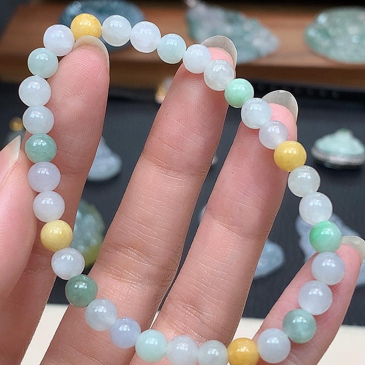 翡翠未镶嵌颈饰手串