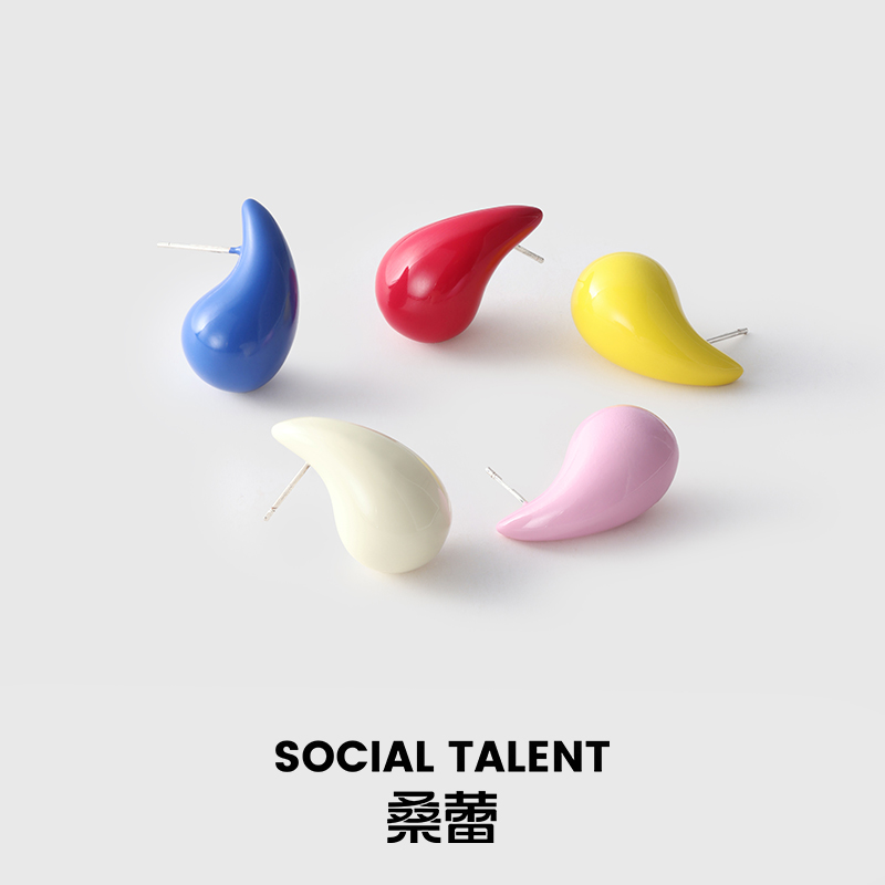 合金珐琅耳饰 【糖梨】桑蕾SocialTalent耳钉个性ins欧美设计感彩色