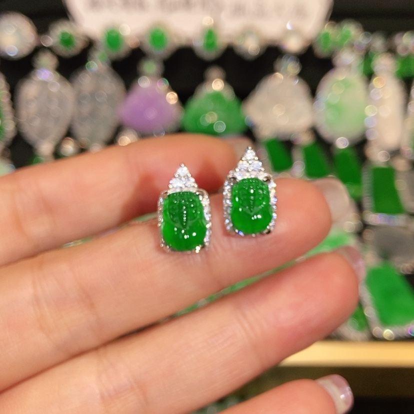 【闪购商品】未镶嵌翡翠耳饰天然翡翠