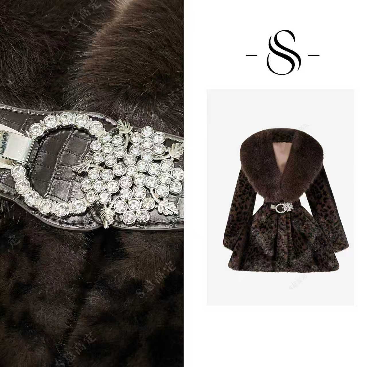 NIMOSHI【倩倩】气质保暖中长款女冬季毛领短外套网红大衣D0194