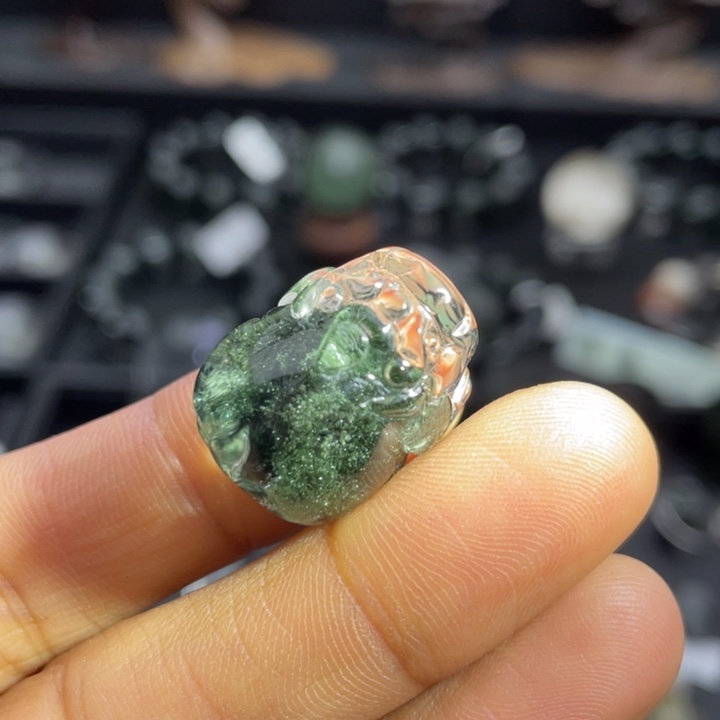 水晶未镶嵌手链绿幽灵貔貅定制