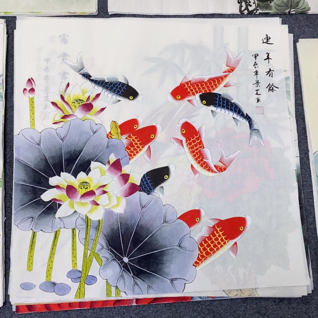 国画尺寸68✖️68手绘工笔斗方