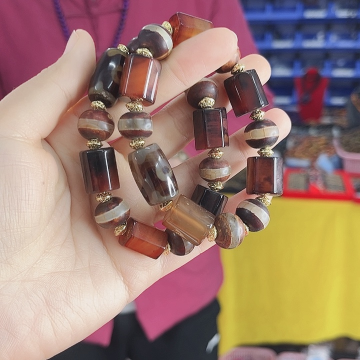 玛瑙手链未镶嵌T30黑金血离子带一线发其一