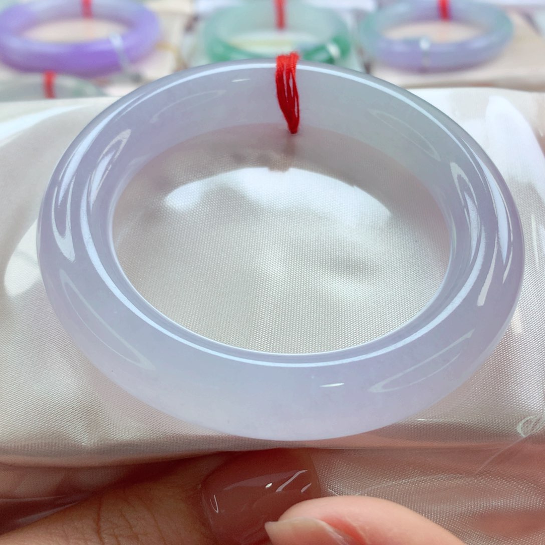 翡翠手镯（圆镯）未镶嵌师妹正冰胶冰冰紫