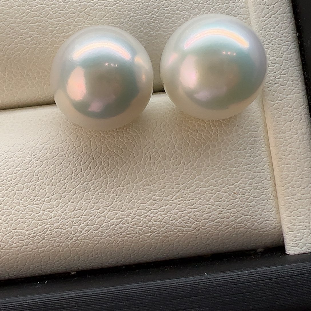 银S925镶嵌淡水珍珠耳饰
