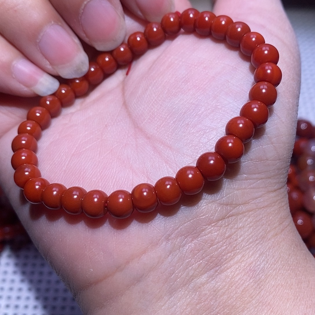 南红玛瑙未镶嵌手串卡6