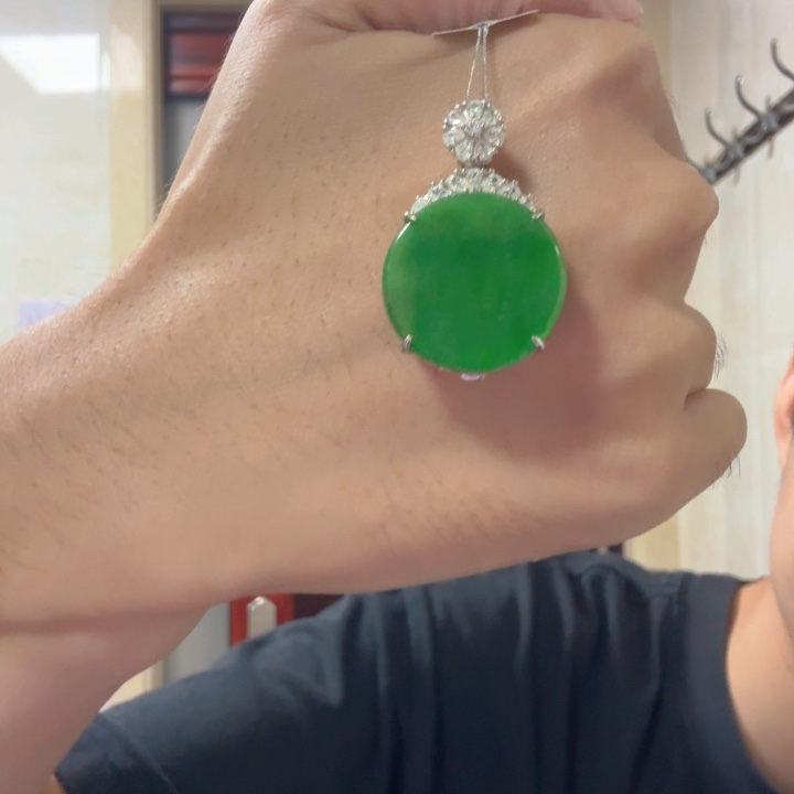 翡翠银S925镶嵌颈饰吊坠