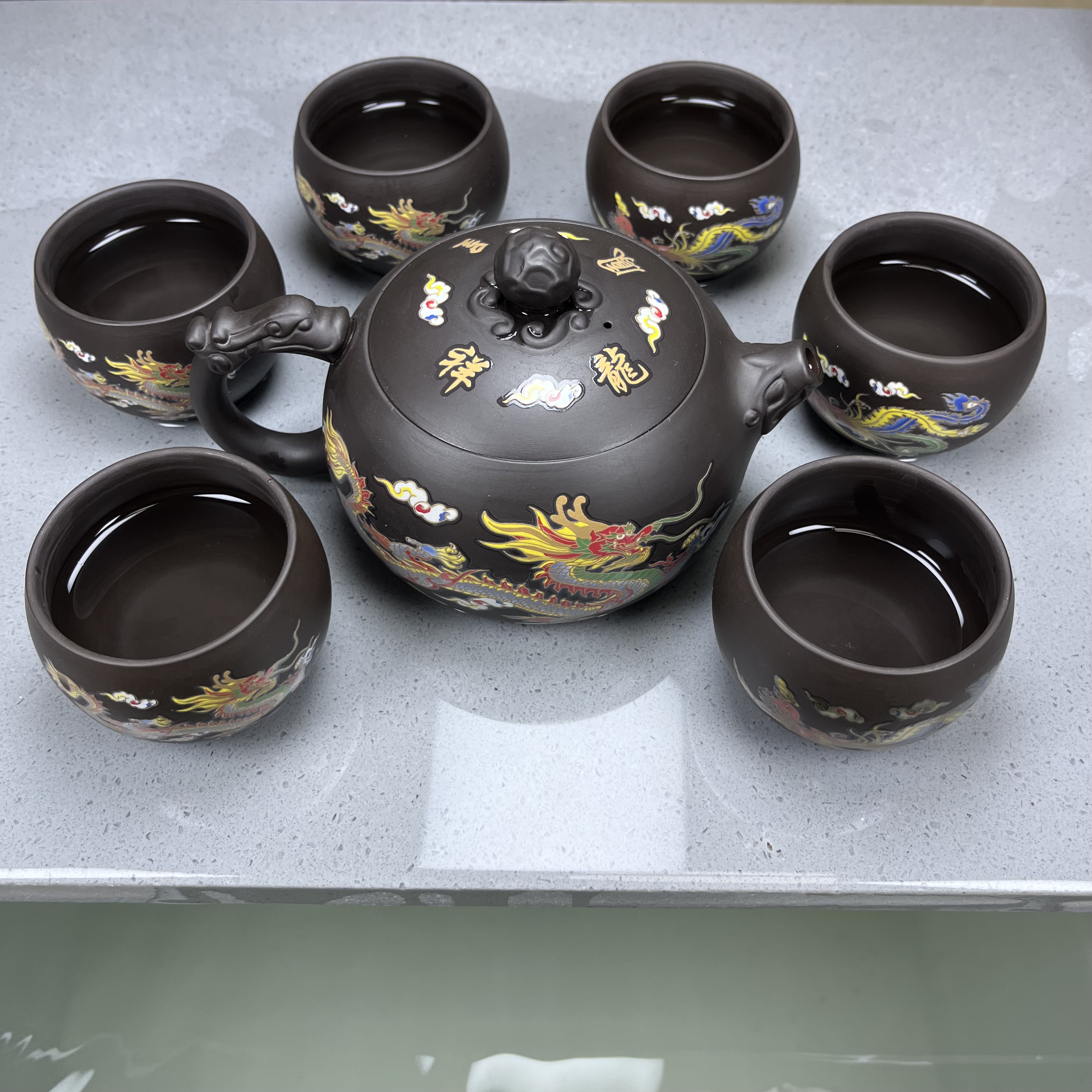 龙凤大西施550cc凤鸣壶一壶六杯 茶具套装