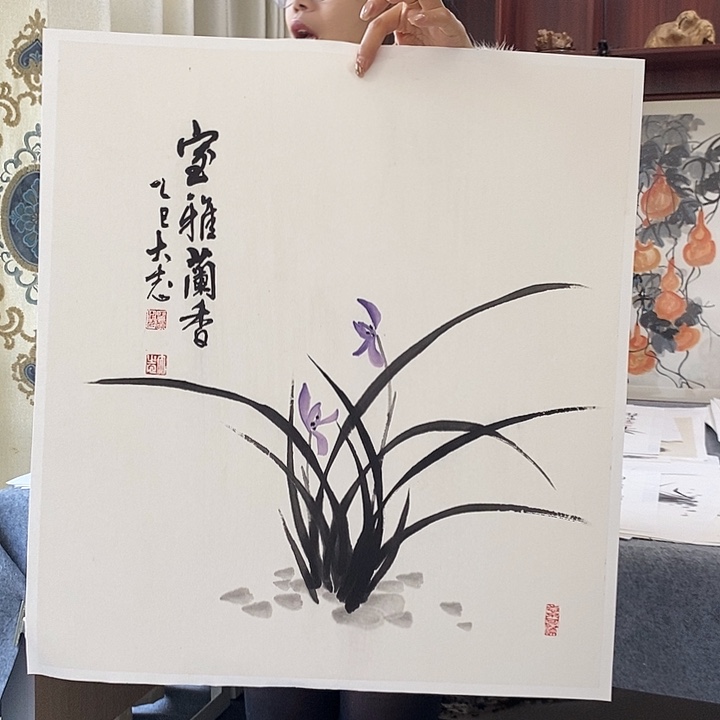 国画纯手绘国画写意作品50*50