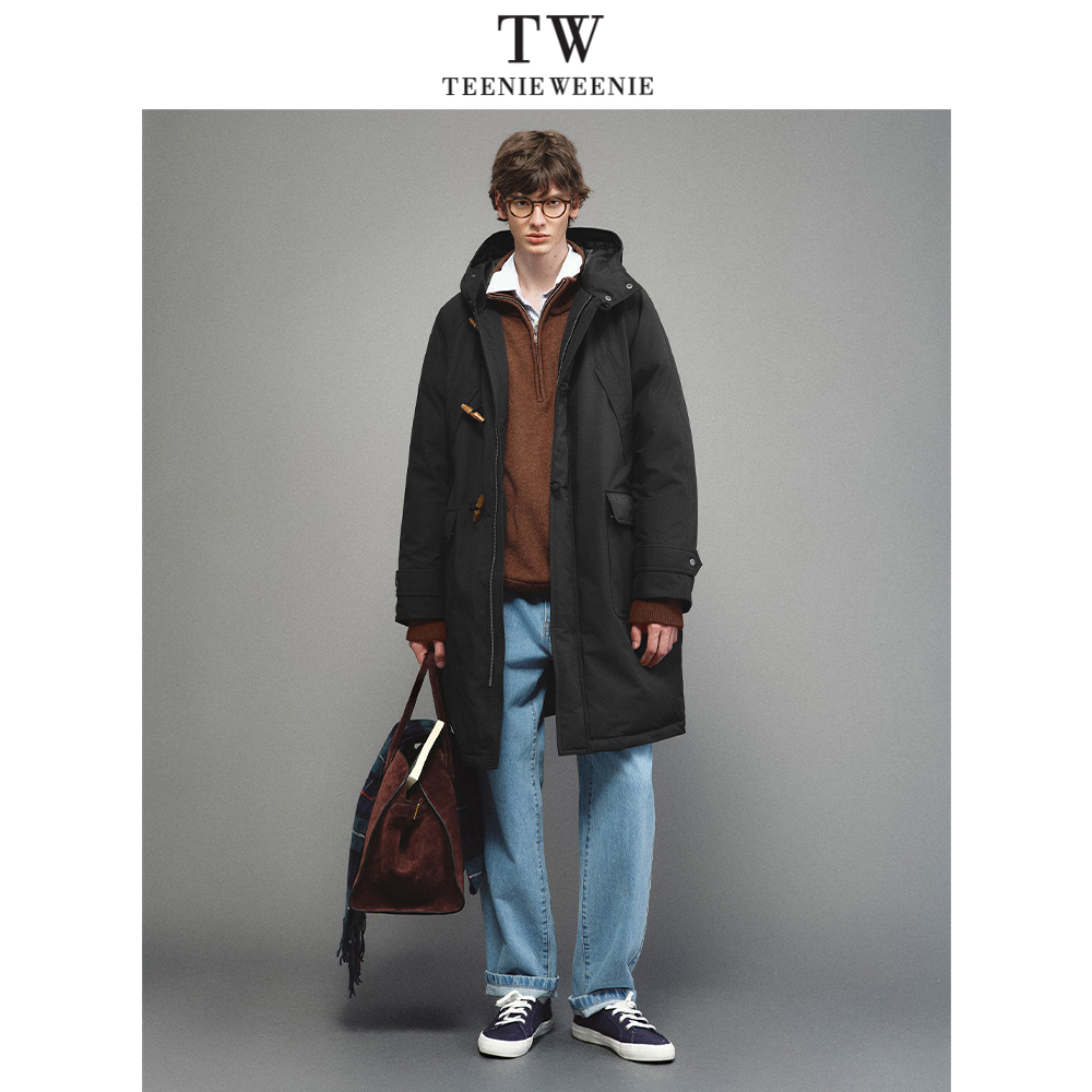 TeenieWeenie小熊三防90鸭绒连帽牛角扣长款羽绒服TNJD258C14N