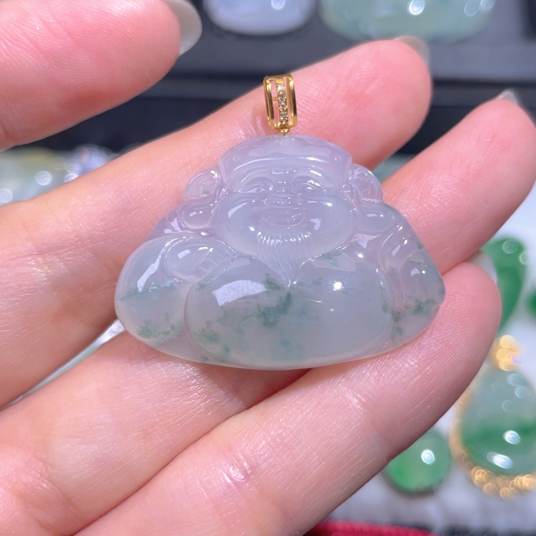 颈饰18K金镶嵌翡翠翡翠
