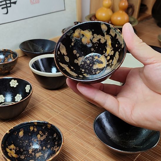 吉州窑原矿手工柴窑柴烧玳瑁釉盏（福利品）