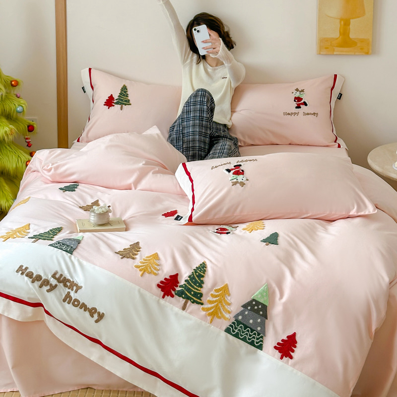 《KZ》森林秘境—2025秋冬森系北欧风纯棉满绣毛巾绣