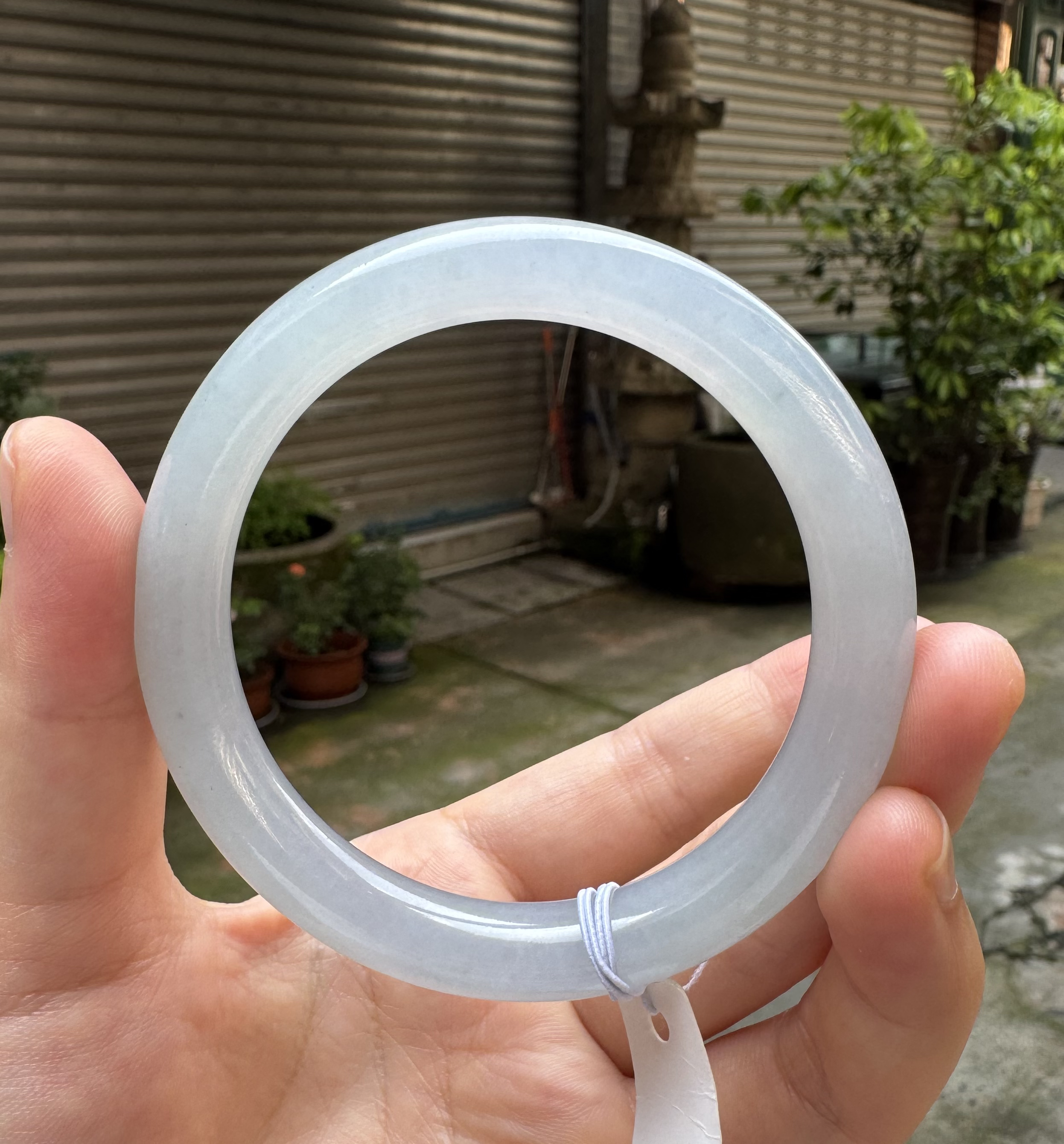 缅甸翡翠a货圆条蓝紫底55.8m'm翡翠手镯