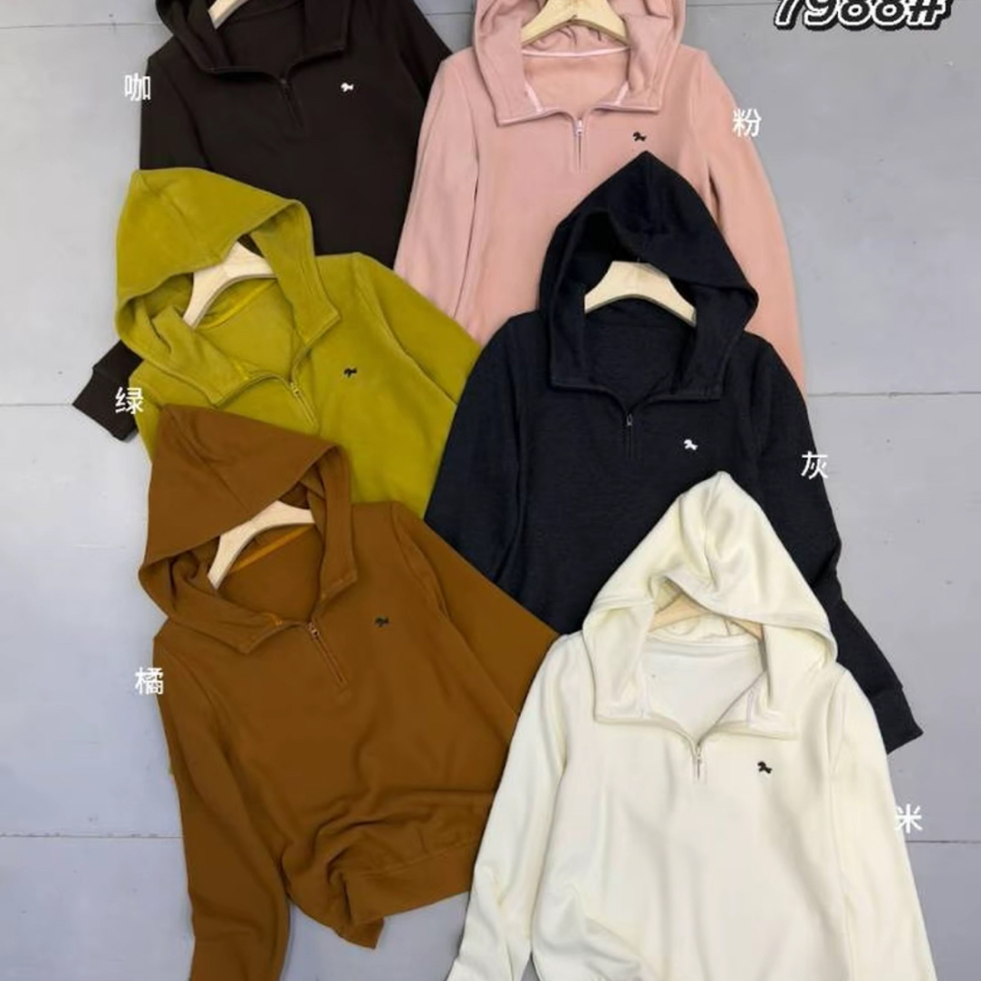 （衣长57）伊歌莉7988双面超细保暖亲肤德绒帽衫