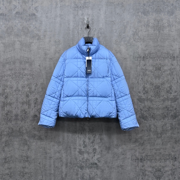 未使用 DIOR/迪奥 藤格纹满印Logo刺绣羽绒服夹克/SK102/44码宽松