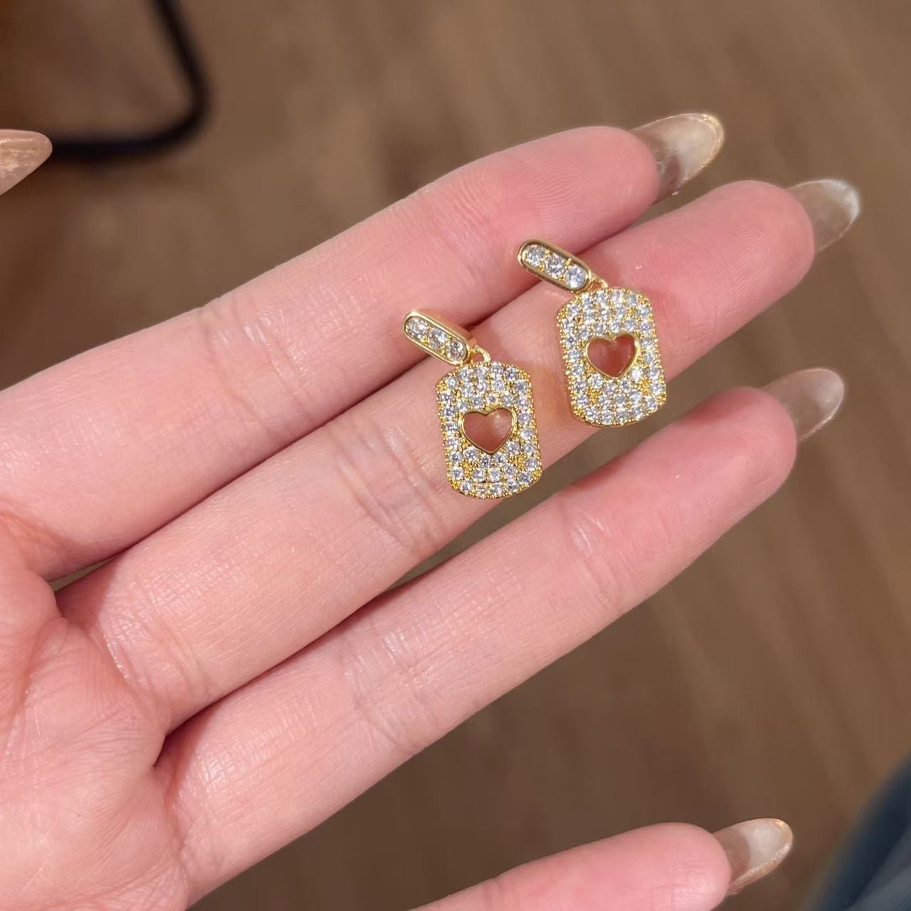 铜合金合成锆石耳饰 CC9289  高定系列 耳环