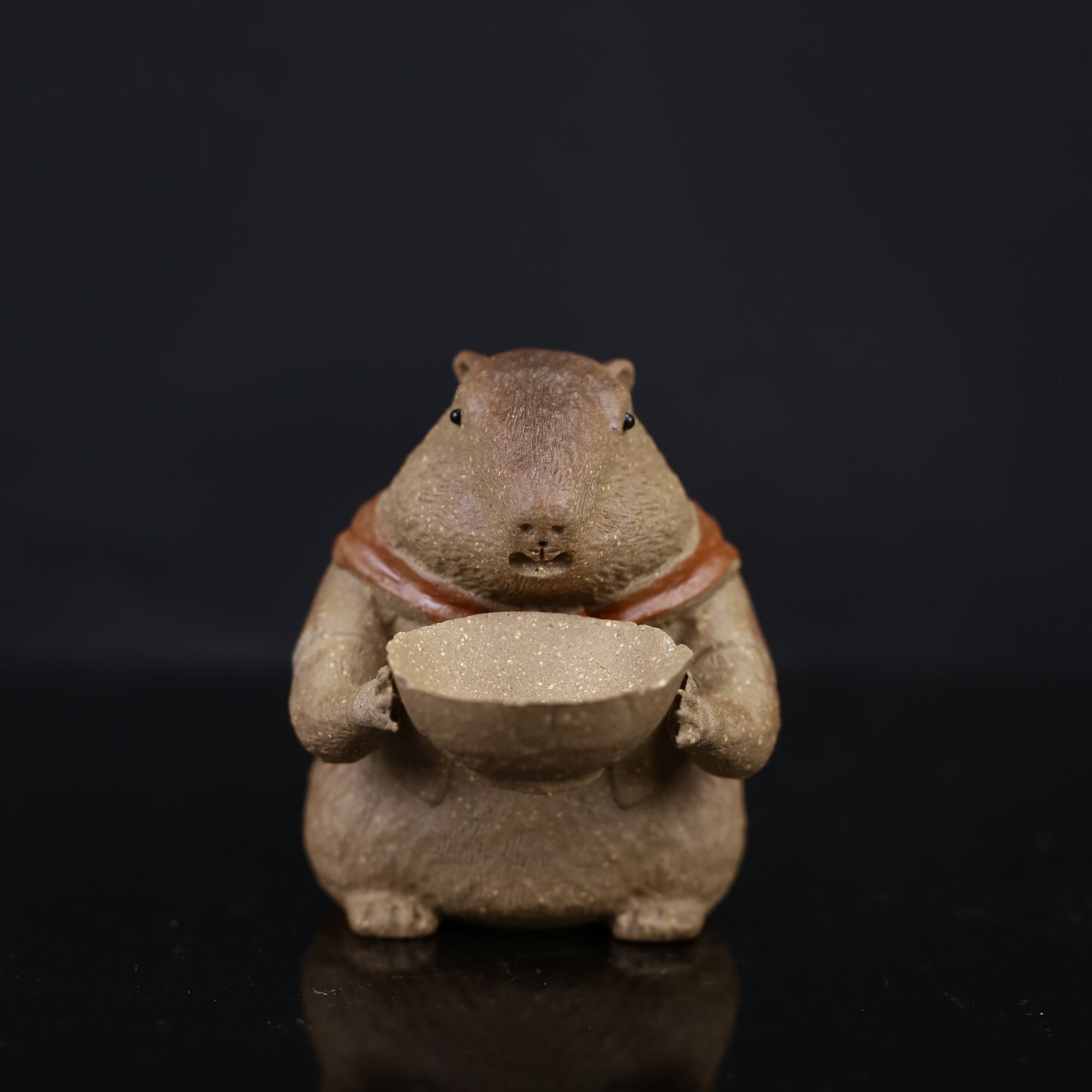 宜兴十二生肖紫砂茶宠土拨鼠呆萌可爱陶瓷创意茶玩茶道茶宠摆件