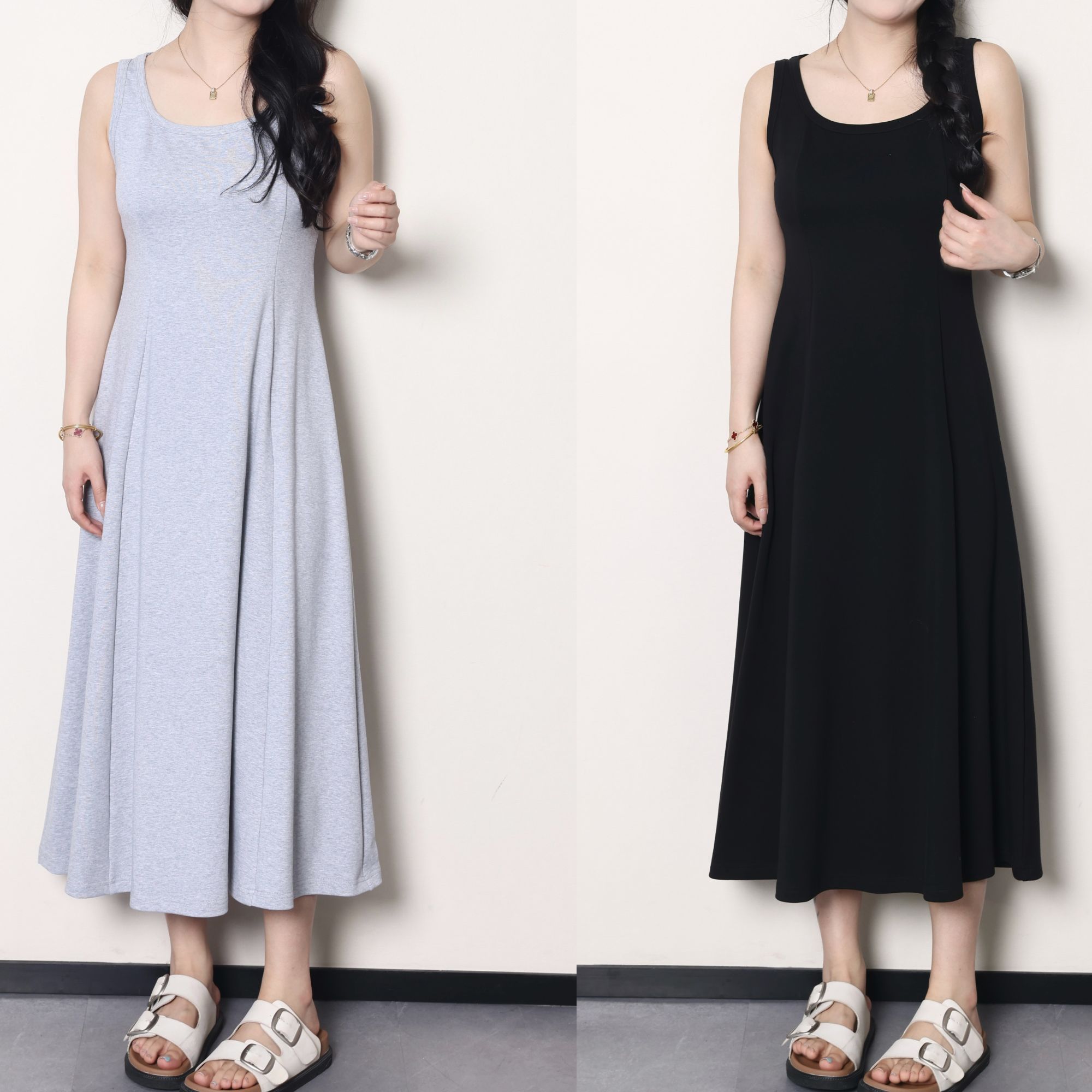 QC杨杨【Real裸感】微胖大码女夏气质显瘦休闲针织连衣裙ZY405J15