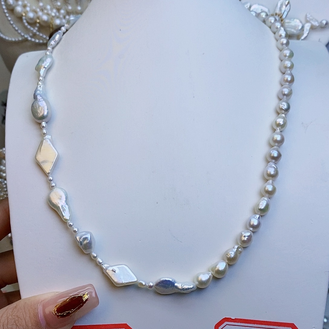 淡水珍珠颈饰银S925镶嵌