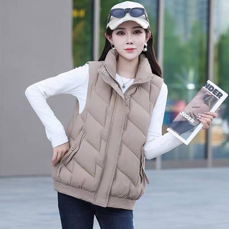 立领百搭减龄显瘦保暖棉马夹洋气休闲