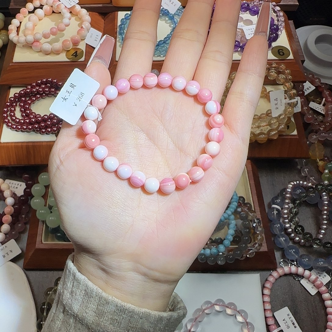 棉***糖手链银S925镶嵌水晶女王手串卡七加