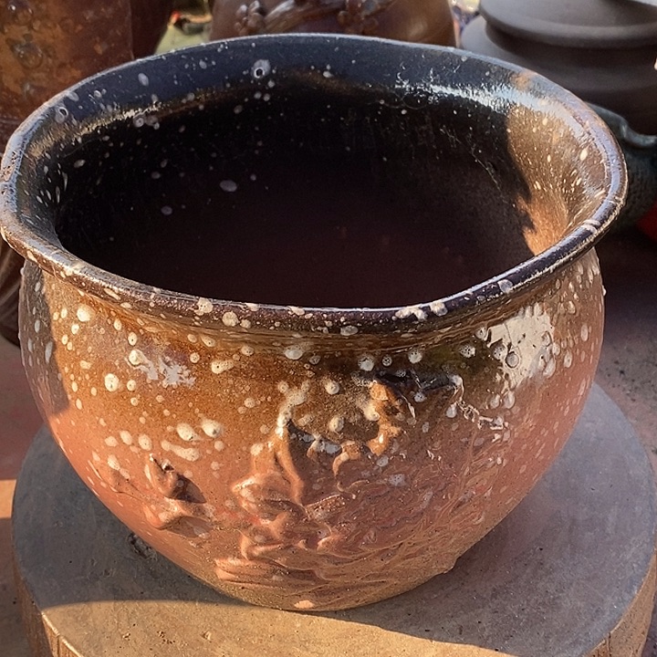 花盆紫砂口21高度15瑕疵