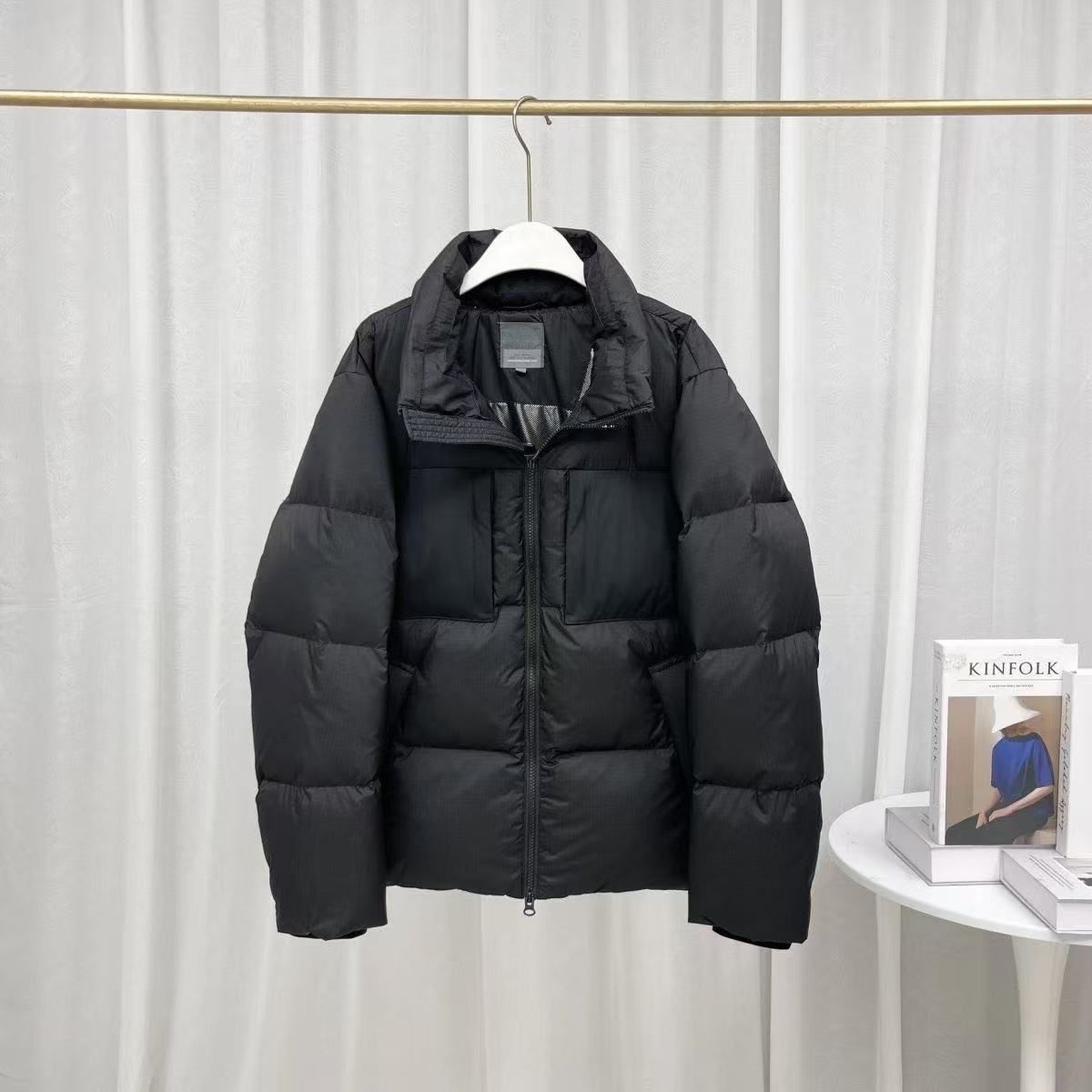 P-T-Y0063冬季男女同款bei家羽绒服韩版宽松立领纯色羽绒服短款