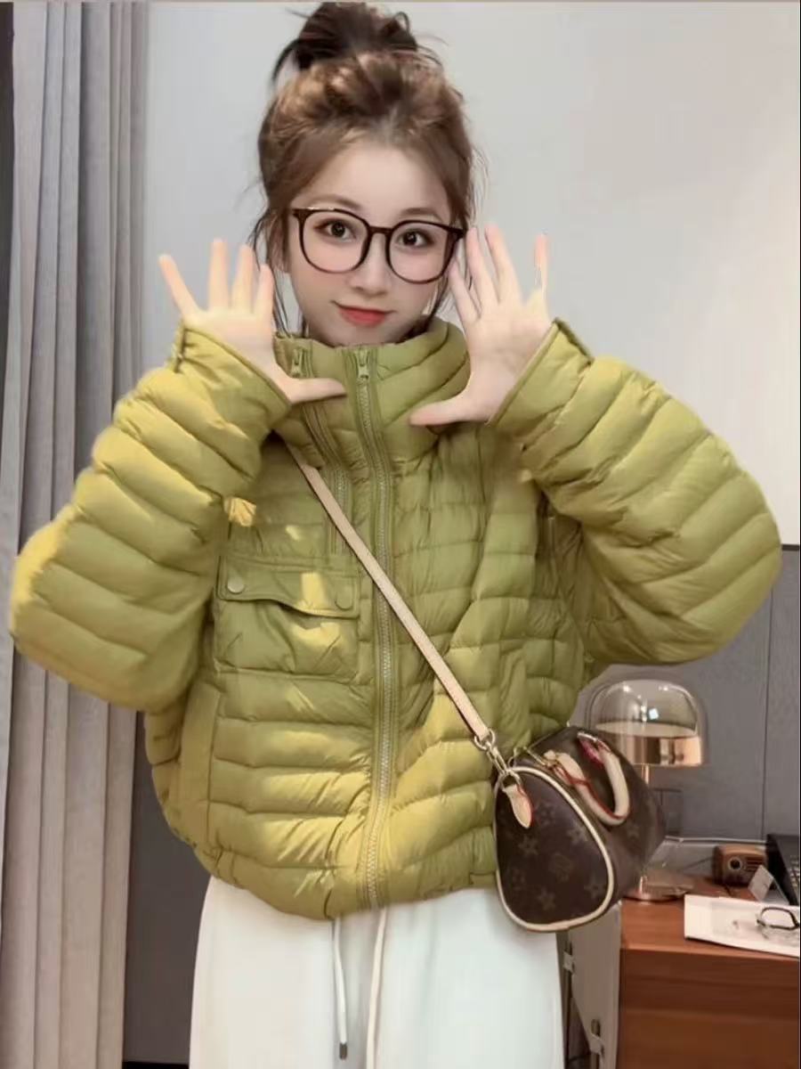 2025韩版时尚洋气百搭连帽长袖棉服外套女冬季新款轻薄保暖棉衣