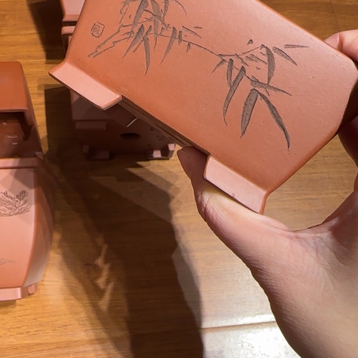 紫砂花盆波***手全手工制作