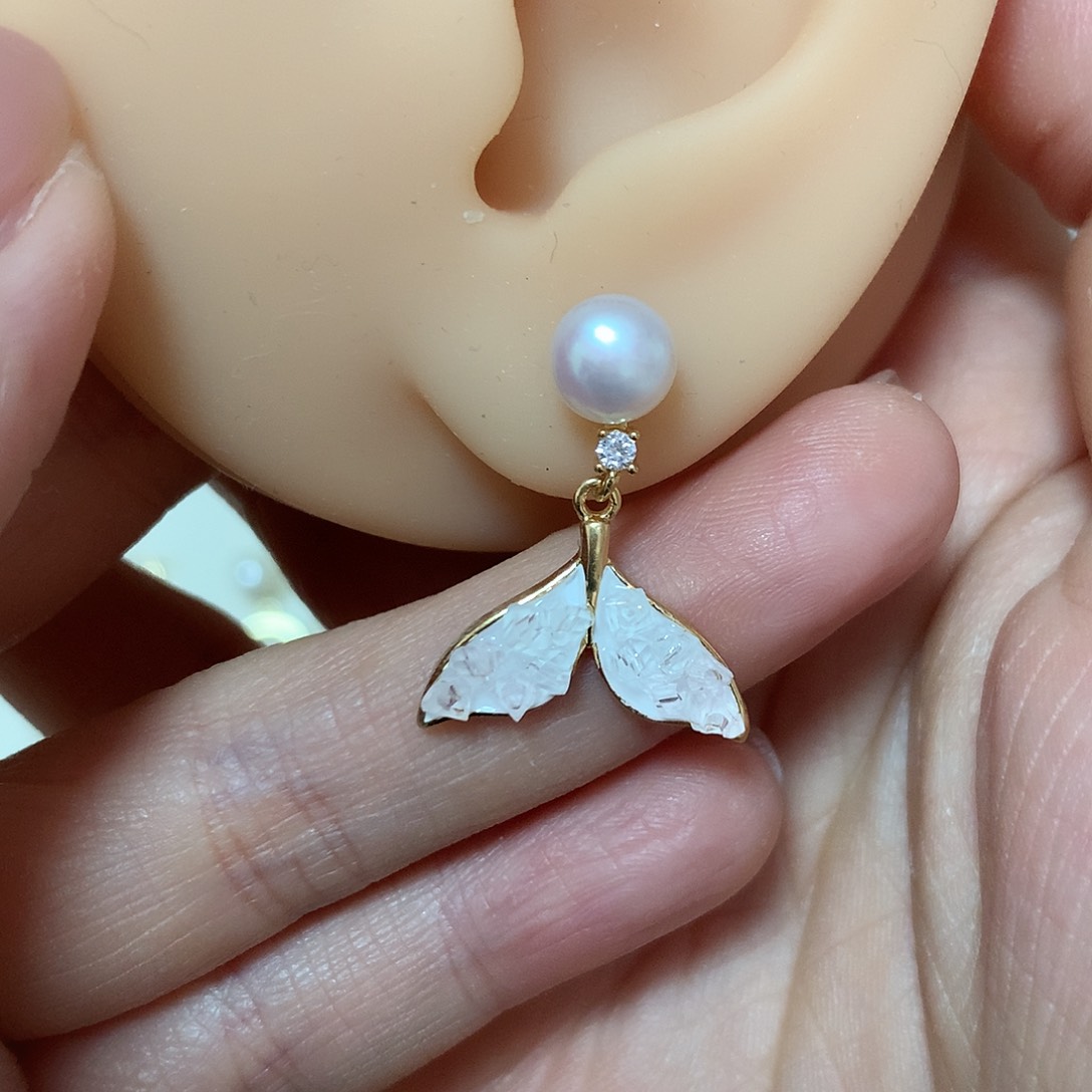 淡水珍珠耳饰合金