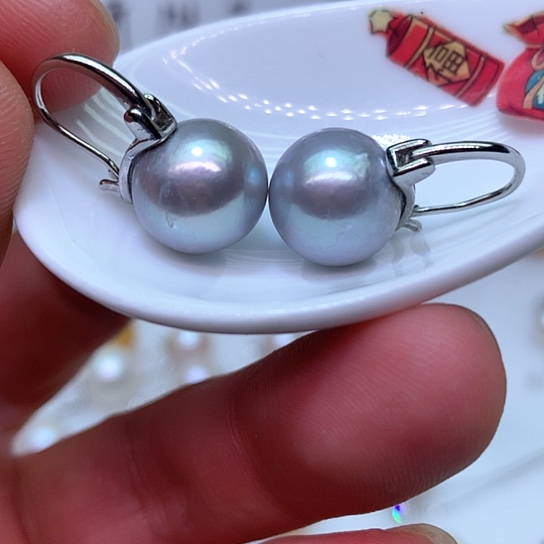 淡水珍珠耳饰银S925镶嵌