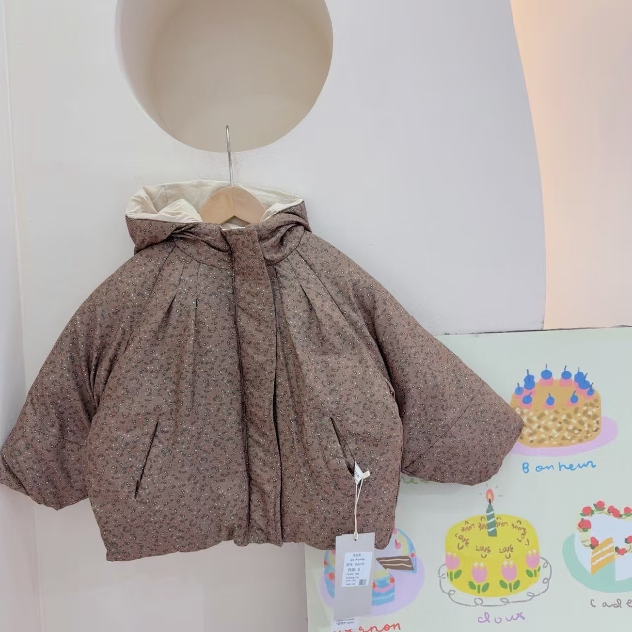 女童冬季韩版连帽休闲两面穿加厚长袖棉服 252297