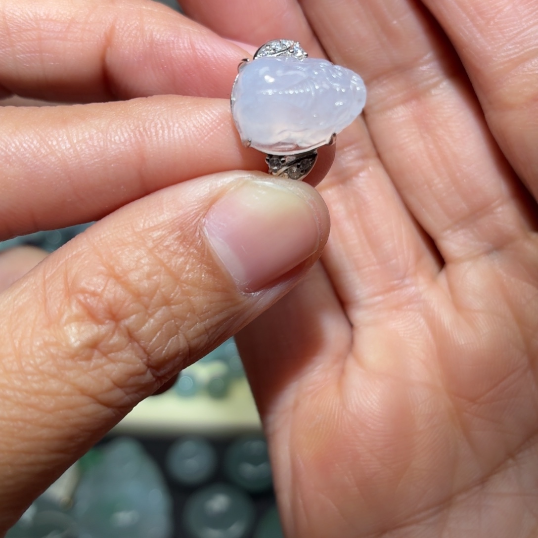 翡翠银S925镶嵌颈饰翡翠天然A过戒圈