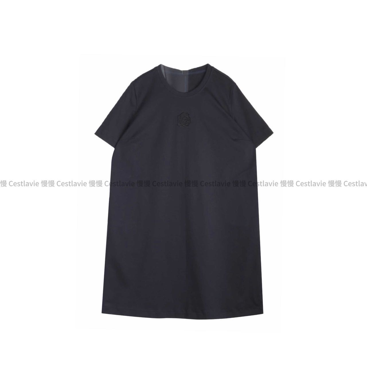 水淼26春玫瑰刺绣连衣裙2636