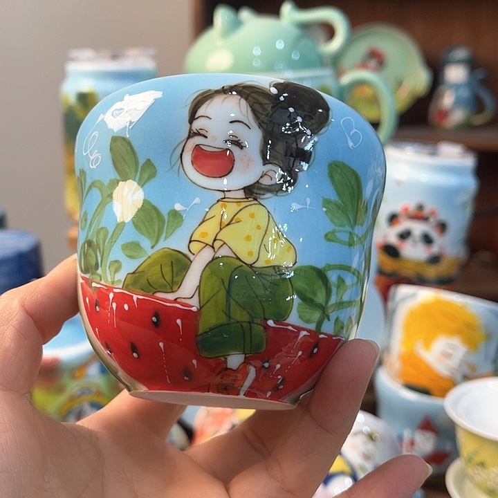 陶景德镇釉下手绘陶瓷 