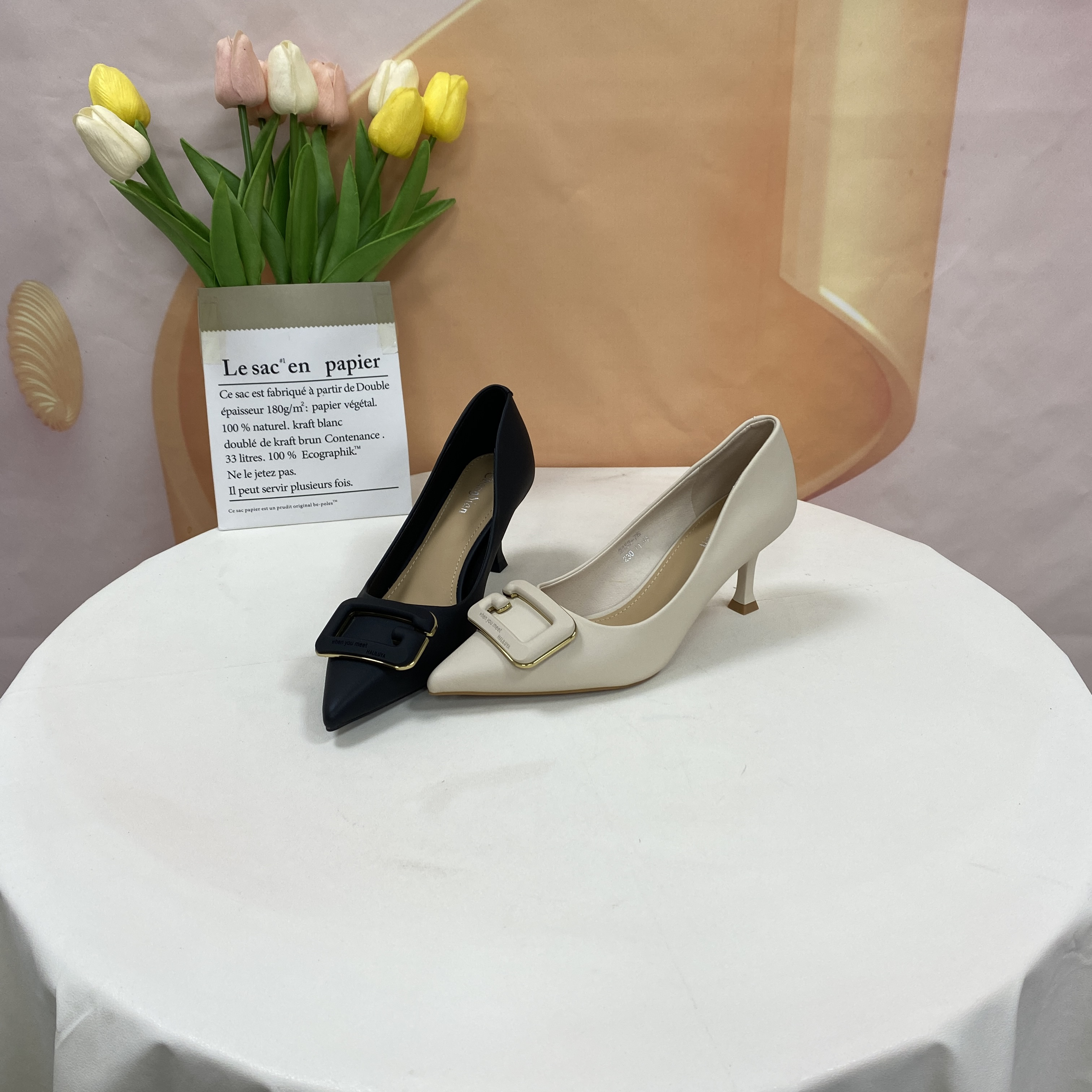 2153-75春秋新款时尚气质百搭细跟单鞋F