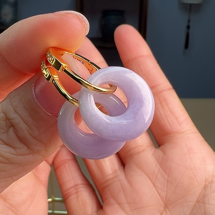 翡翠耳饰银S925镶嵌耳饰