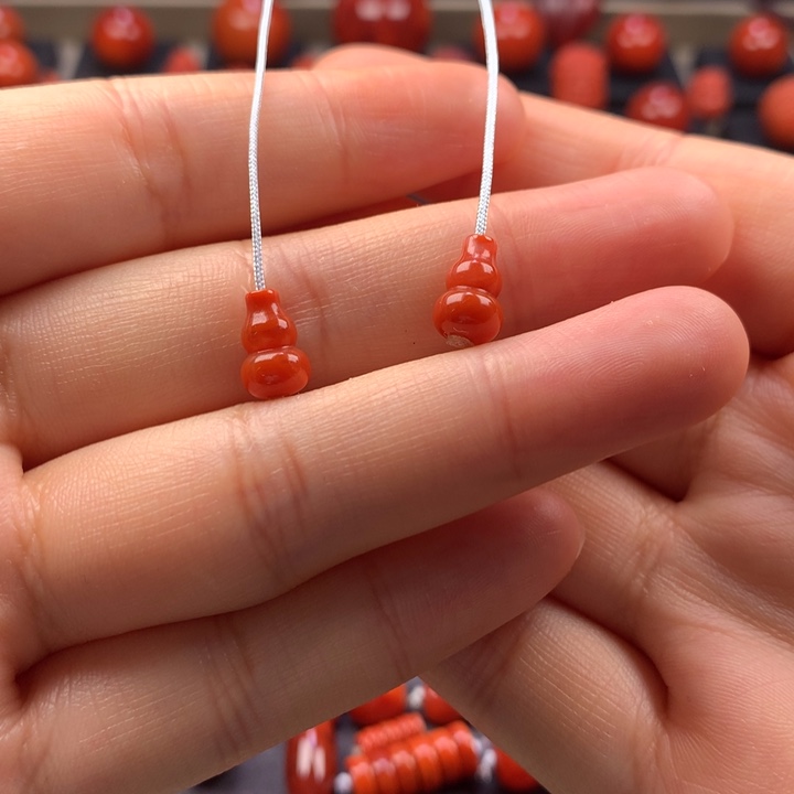 南红玛瑙未镶嵌葫芦弟子珠6MM+