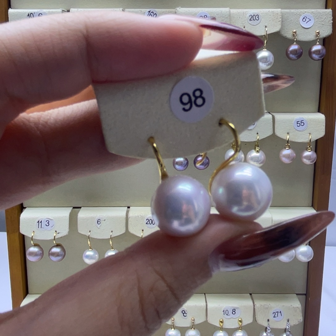 淡水珍珠耳饰银S925镶嵌