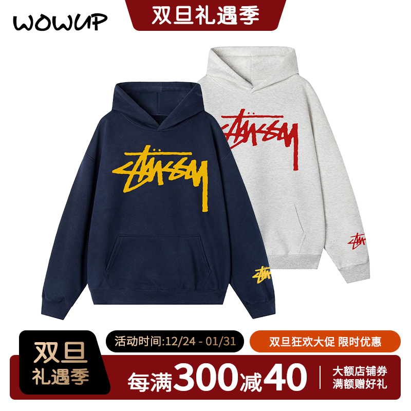 宽松型连帽印花字母卫衣情侣运动时尚男士卫衣