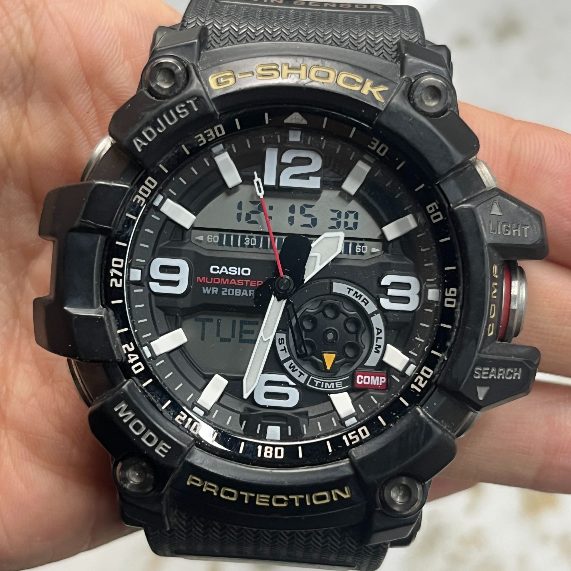 95新 Casio/卡西欧 小泥王一代GG-1000带温度高度测量200米防水