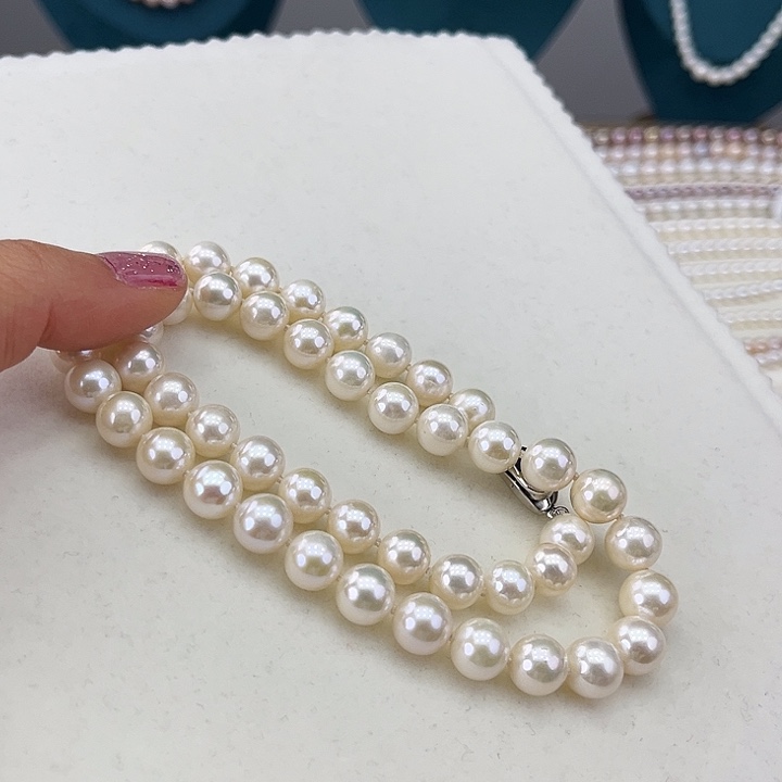 淡水珍珠颈饰银S925镶嵌➕9极光