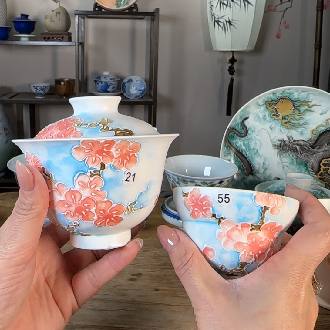 杯景德镇陶瓷柴烧多人