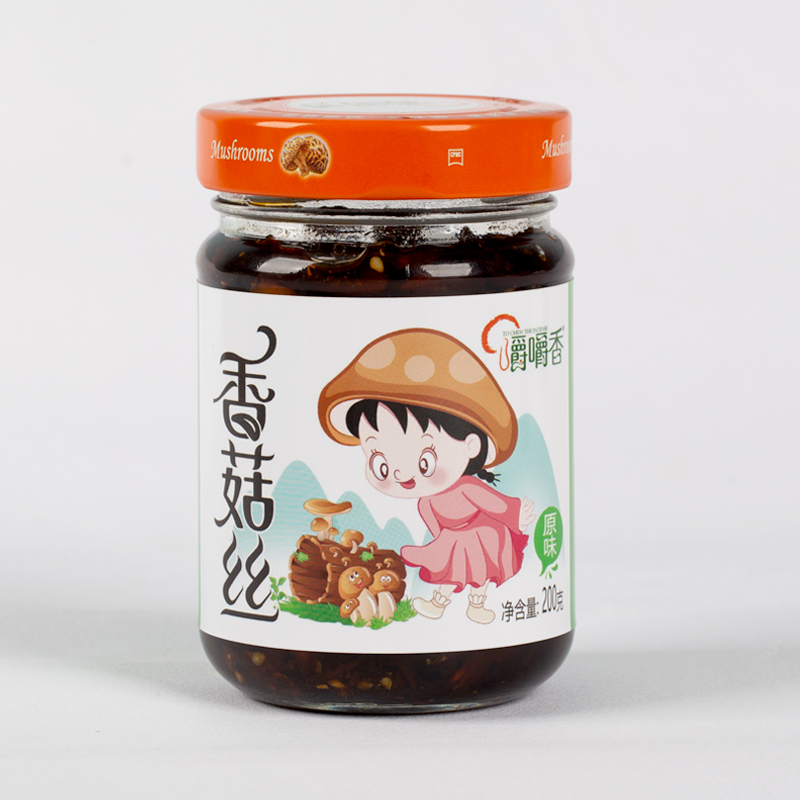 嚼嚼香原味香菇丝200g×2瓶香菇丝夹馍酱拌饭酱香菇酱