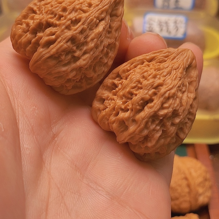 文玩核桃把件明*36全品纯野生三角拉丝纹