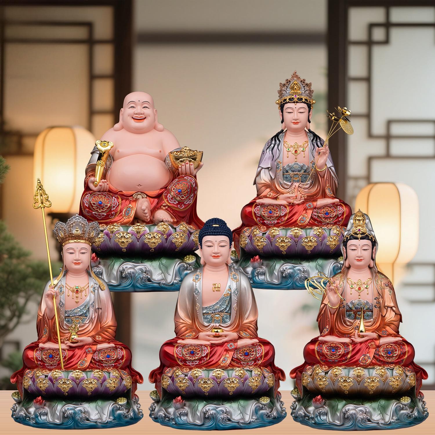 全堂佛像树脂释迦牟尼佛观音菩萨地藏王佛像弥勒佛家用供奉摆件