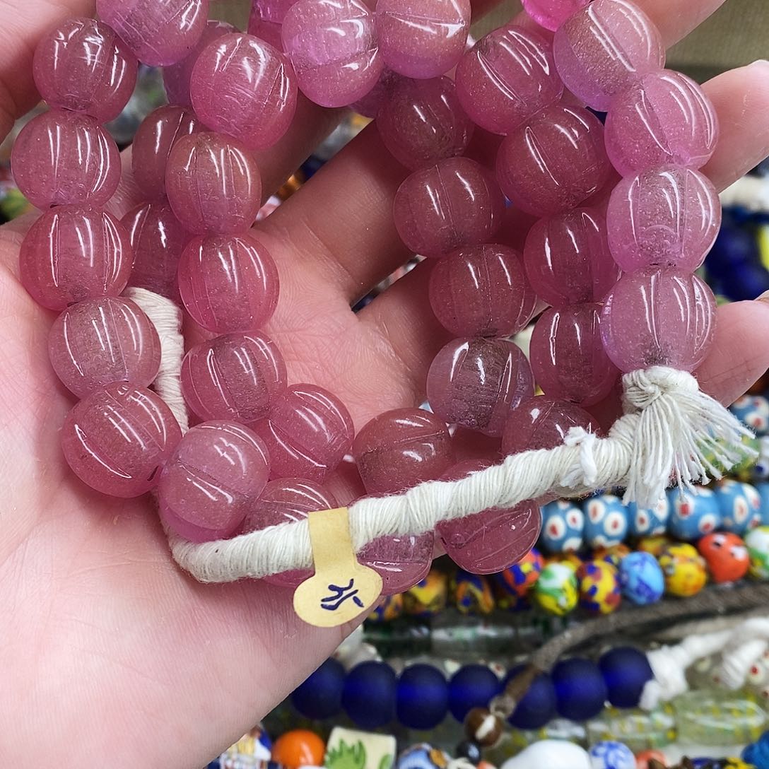 琉璃颈饰尼泊尔粉色瓜珠 