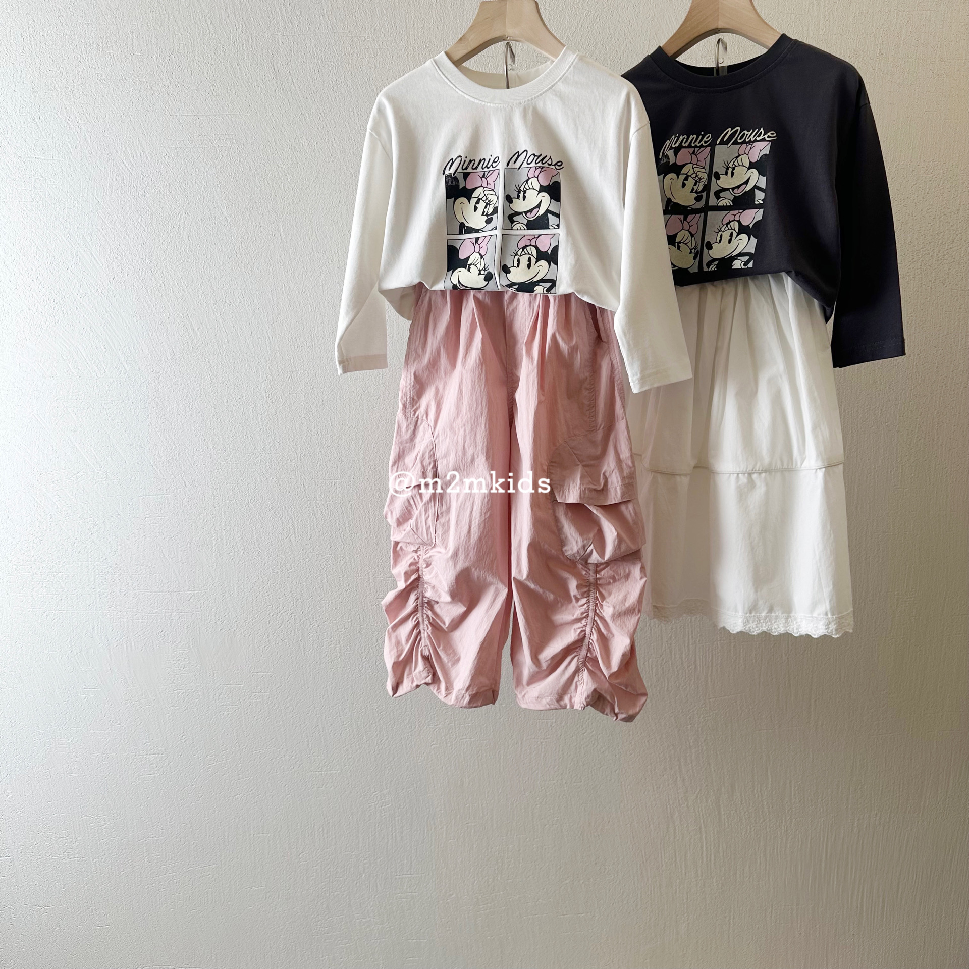 韩版包邮儿童春季长袖圆领卡通体恤女童断码 四个米尼长袖T恤